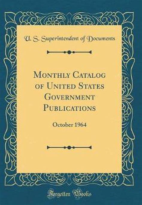 government publications monthly catalogue classic Epub